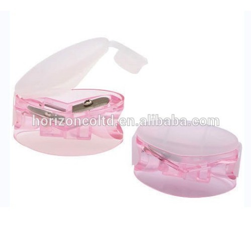 High quality heart shape two holes plastic wholesale cosmetic pencil sharpener PS-12