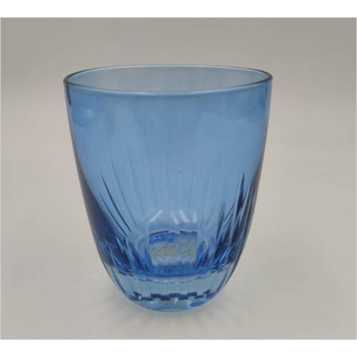 gobelet en verre gravé bleu marine