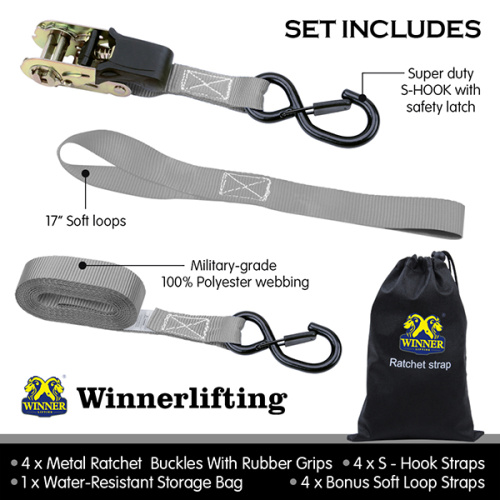 1 Inch Ratchet Strap Tie Down With Hook