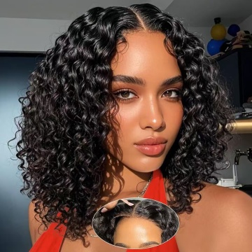 12 Inch 5×5 Closure Curly Bob Wig