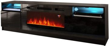 FURNITURE & RUGS York 02 Electric Fireplace Modern 79" TV Stand