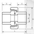 Din Pn10 Water Supply Upvc Union أبيض اللون