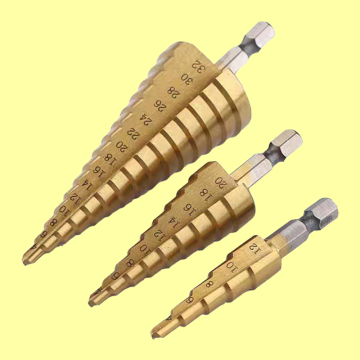 Conjunto de bits de etapa de titânio: 4, 12, 20 e 32 mm com ferramentas elétricas HSS