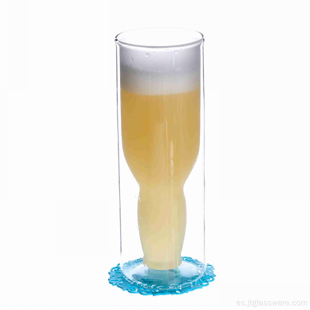 Taza de vidrio de cerveza personalizada con logotipo