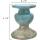 Small Distressed Blue Terracotta Pillar Candle Holder