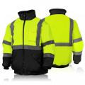 Hi Vis Fleece Lined Bomber Safety Jacket