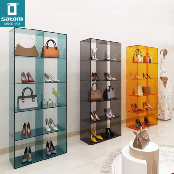 Custom Colored Acrylic Display Cabinet for Art Books and Bags