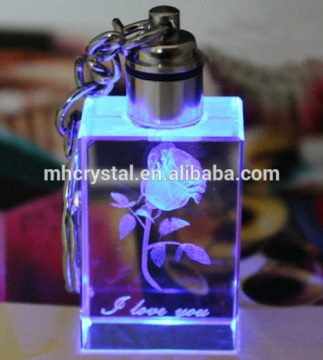 Blue Led Light CRYSTAL keychain MH-YS0275