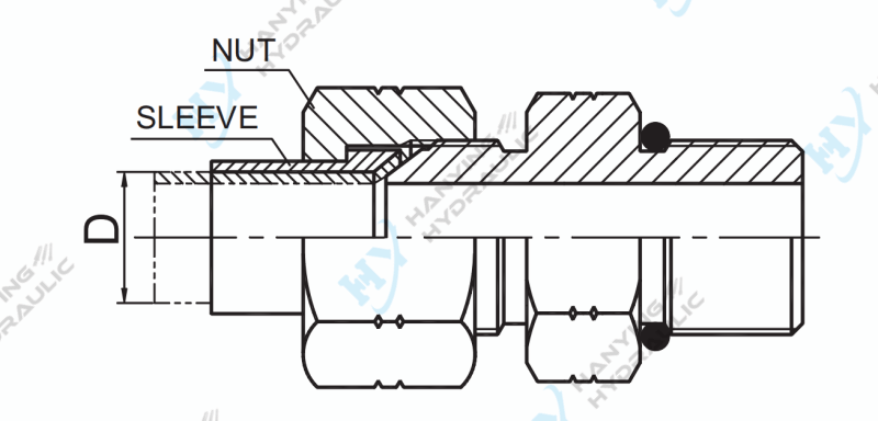 Jic Male 74 Cone Sae O Ring 1jo Sleeve Nut Drawing