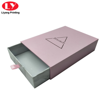 Drawer Box Packaging Marble Jewelry Box Pink