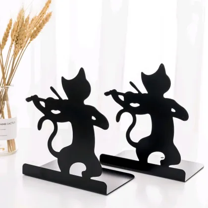 Piano Cat creative Telescopic metal creative bookshelf
