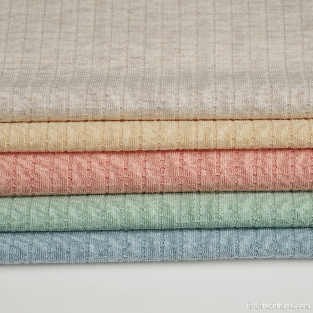 Coton Polyester Spandex Tissu Jacquard Côtes