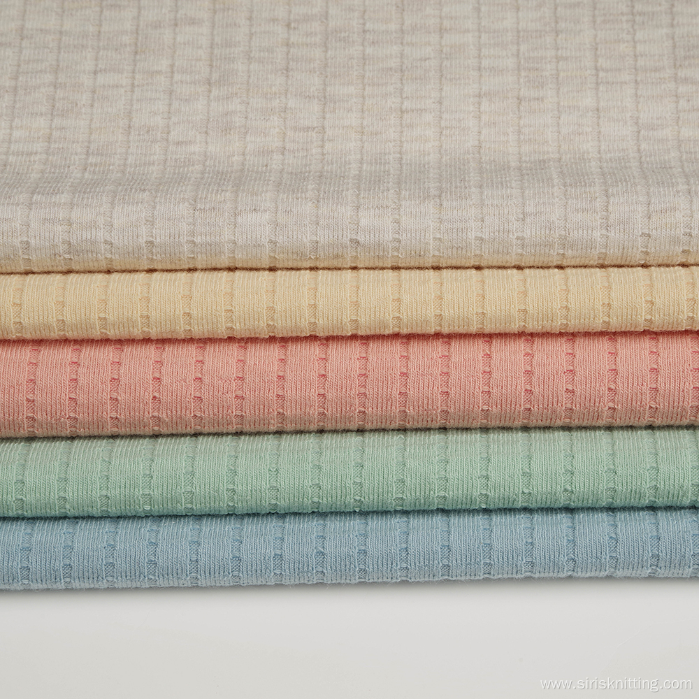 Cotton Polyester Spandex Rib Fabric Jacquard