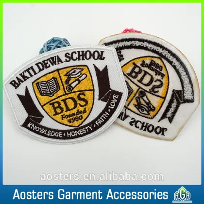 design school uniform brand name cheap embroidered patches