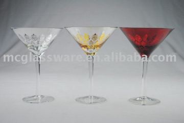 Color handmade martini glass