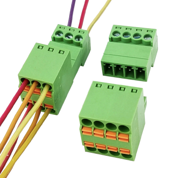 3.50MM Pitch Double Bank Spring Front Plug Female and Solderless Butt Male Terminals Block Connection