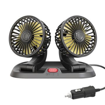 Hot Selling Double Head Adjustable USB 360 Degree Rotating Car Cooling Fan