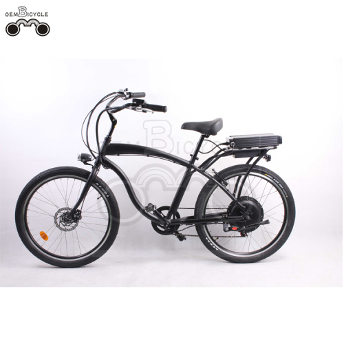 bicicleta elétrica masculina de praia de 26 polegadas 750 w preta