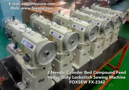 Double Needle Cylinder Bed Heavy Duty Leather Sewing Machine