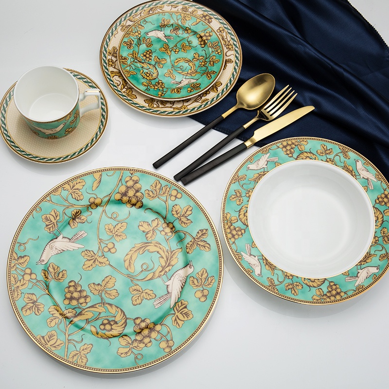Красивый 4шт европейский стиль керамический набор посуды