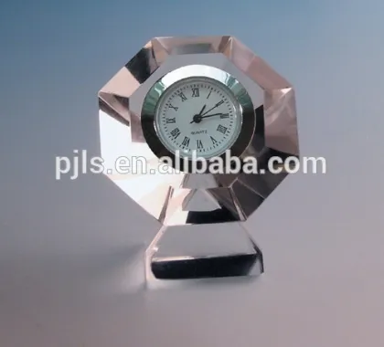 Diamond shape Art Crystal diamond clock/Diamond crystal clock