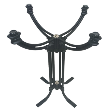 Venta al por mayor, Base de mesa de herradura de aluminio fundido, muebles comerciales para exteriores, Pedestal de mesa de cuatro patas para café, bistró, restaurante Pat
