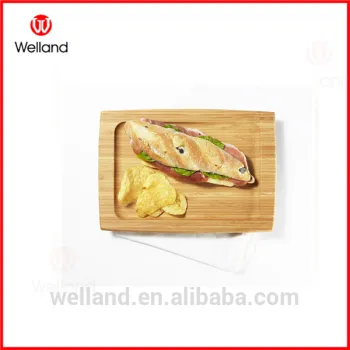 wooden square food plate