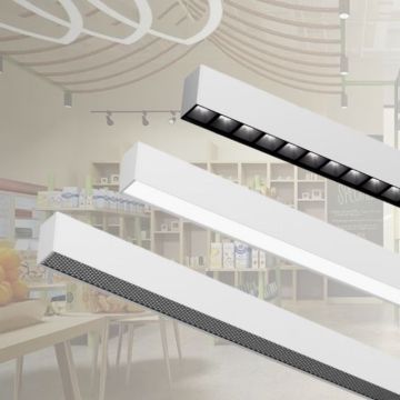 Modern LED Pendant Light - Supermarket Trunking Hanging LED Light