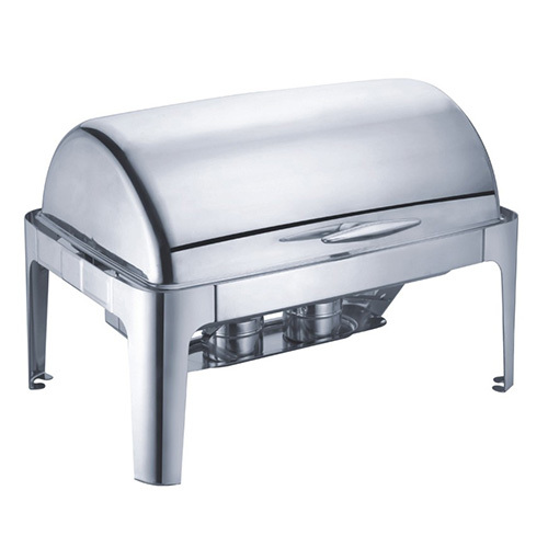 8 Qt. Rectangular Mirror Finish Stainless Steel Roll Top Chafer(Normal)