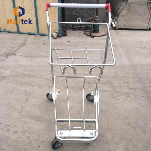 Metal Basket Trolley Metal Supermarket Double Shopping Basket Trolley Supplier