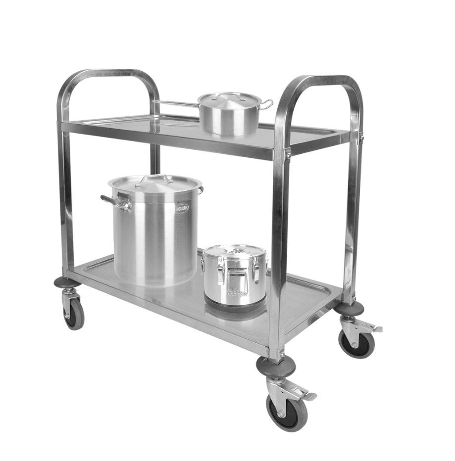 Kitchen stainless steel dining cart for receiving meals