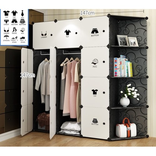 Plastic Stainless Steel Wardrobe Assembly Storage Rack