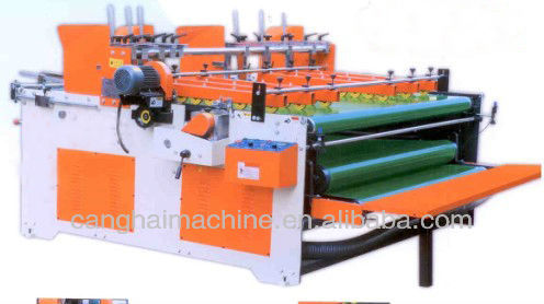 Manual semiautomatic 2 sheets box folder gluer machine6