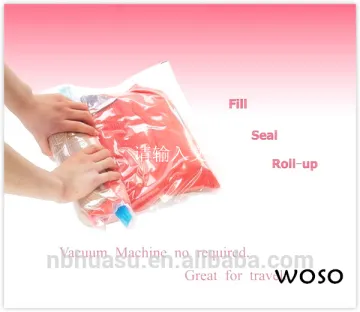 hand-rolling vacuum bag for travel