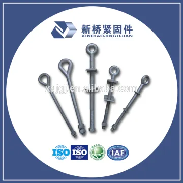 high quality HDG forged carbon steel Hook Eye Bolts DIN Lifting galvanized thimble eye bolt