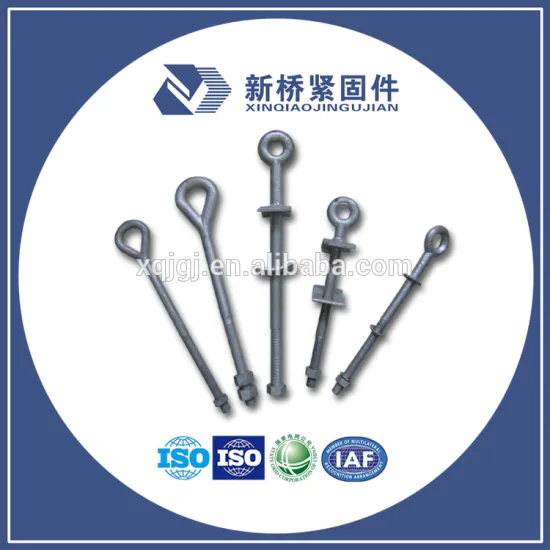 high quality HDG forged carbon steel Hook Eye Bolts DIN Lifting galvanized thimble eye bolt