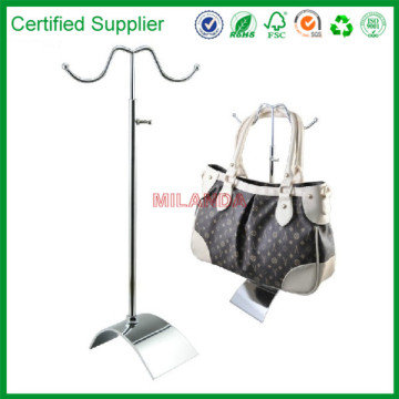 2-arm metal display stand for bags, display holder, handbag display purse stand (M-10447)