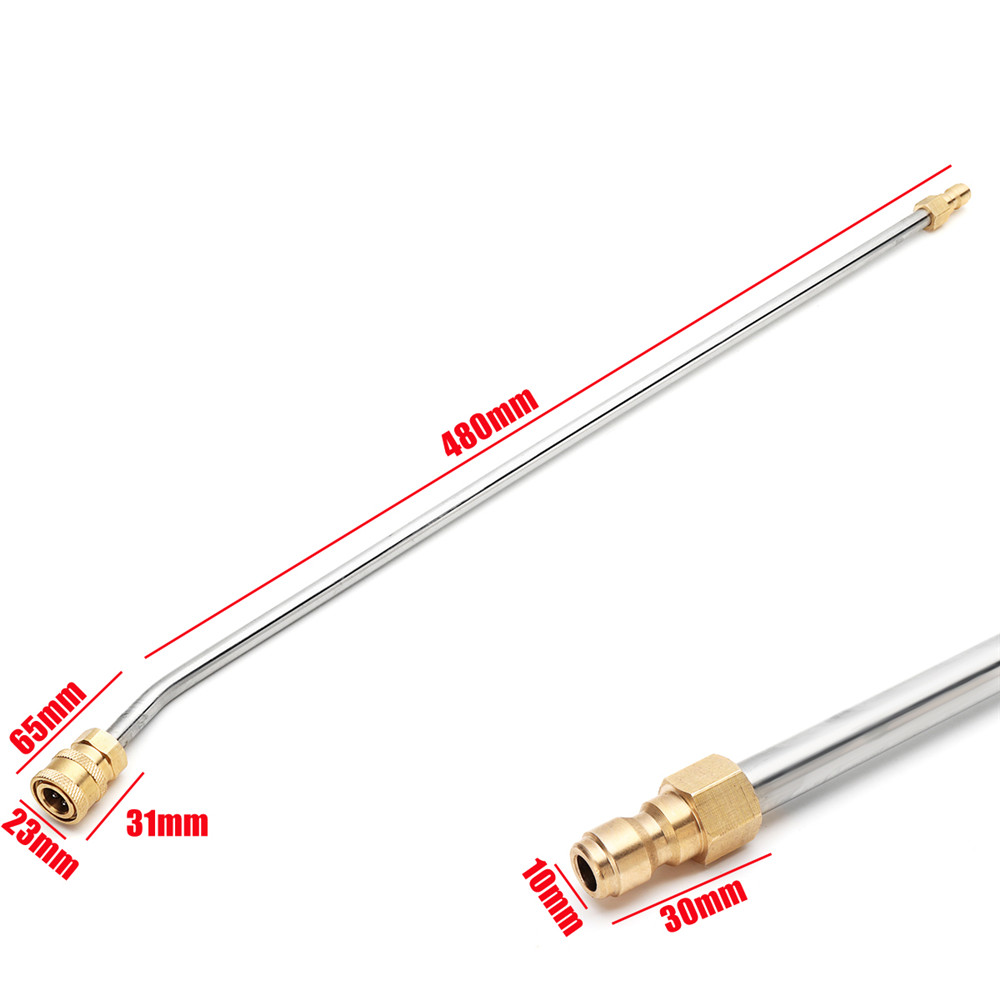 Nouvelle tige de courbe de 30 degrés 1/4 pouce Connexion rapide pour laver à haute pression Nettoyer de gouttières pour lance / baguette en acier inoxydable