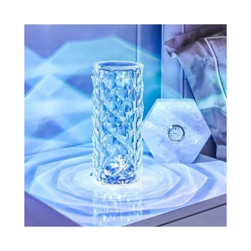 13cm RGB Rose Crystal Modern Table Night Light with 16 Colors and Remote Control