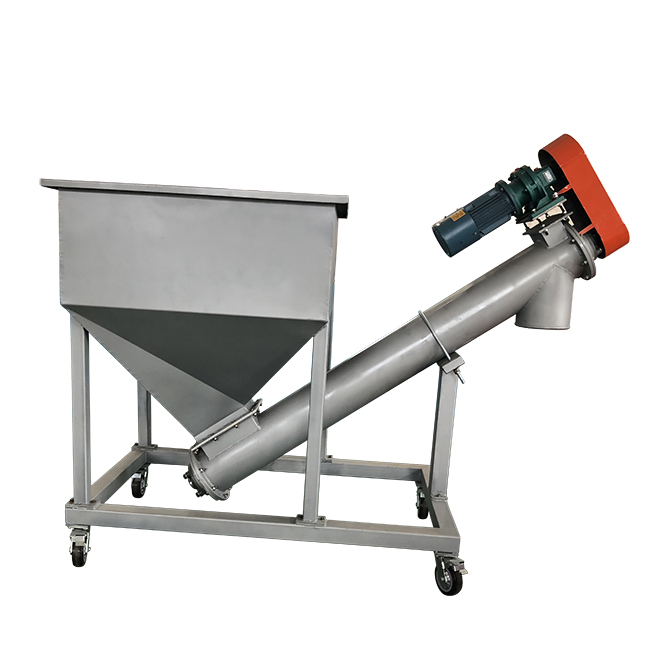 Low noise screw conveyor for flour