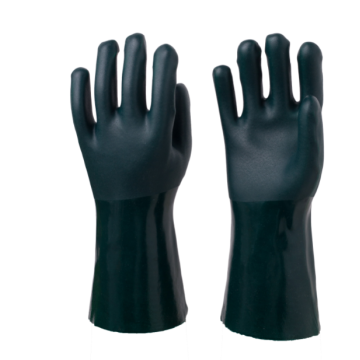 Rutschfeste grüne PVC-beschichtete Handschuhe