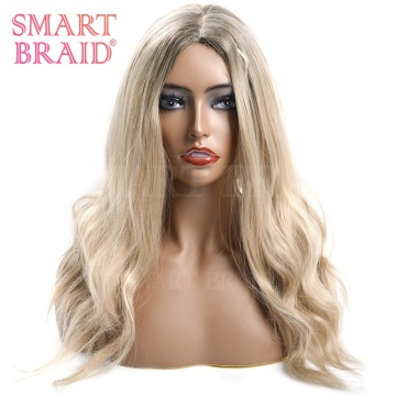 Good Fiber Hair Swiss Light Brown Synthetic Wigs Synthetic Wig Body Wave Heat Resistant Ombre Cheap Woman Wig