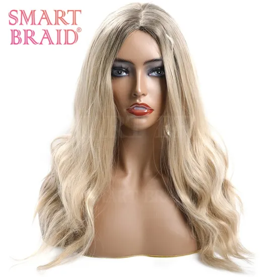 Good Fiber Hair Swiss Light Brown Synthetic Wigs Synthetic Wig Body Wave Heat Resistant Ombre Cheap Woman Wig