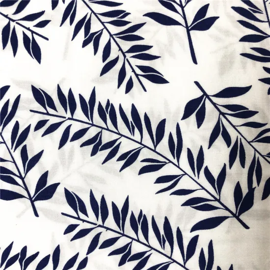Slim Fine Leaves Elegant Design Rayon Printing