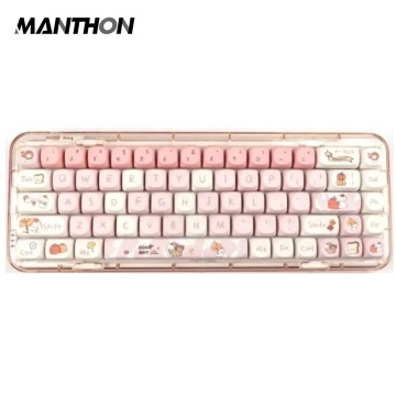 Herbstpuppy 140-Tasten-MOA-Profil Pink PBT Sublimation Keycap Set