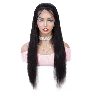 GMhair Pre Plucked Transparent Straight Lace Frontal Peruvian Human Hair Wig Cheap Can Be Customized Glueless Lace Front Wig