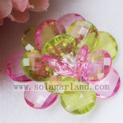 47 MM transparente zweifarbige künstliche Perlenblumen aus Acryl