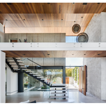 MS2025 درابزين زجاجي كبير ذو شعاع مستقيم في القاعة الداخلية