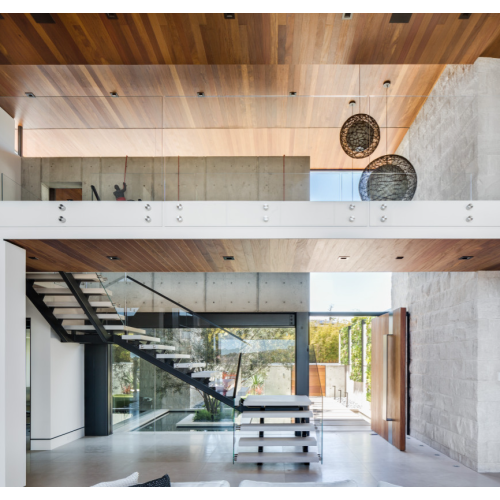 MS2025 درابزين زجاجي كبير ذو شعاع مستقيم في القاعة الداخلية