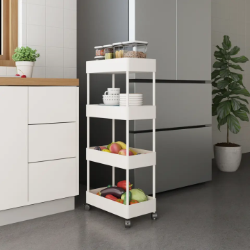 Multi-function ABS Plastic Kitchen Trolley Utility Storage Cart